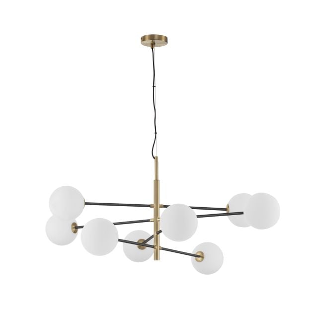 Nova Luce Vitra - hanglamp - 120 x 103 x 145 cm - satijn goud en zwart