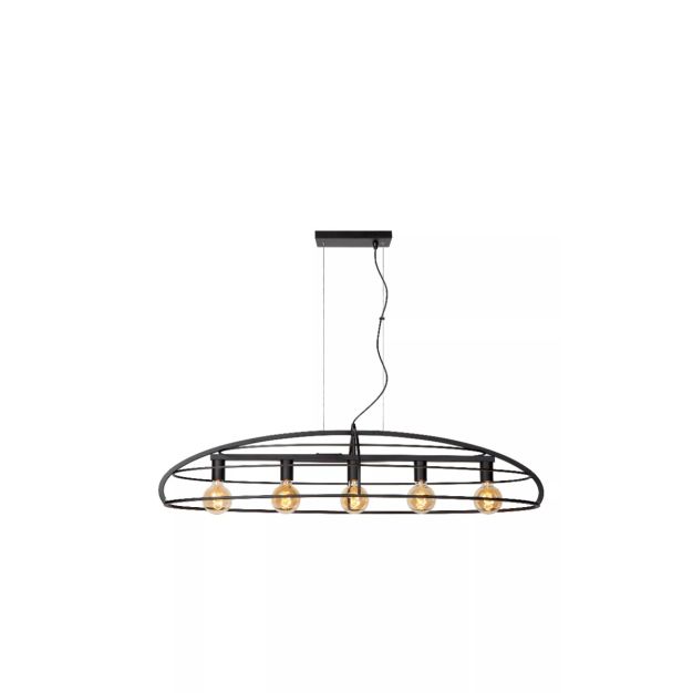 Lucide Dikra - hanglamp - 125 x 40,5 x 175,5 cm - zwart