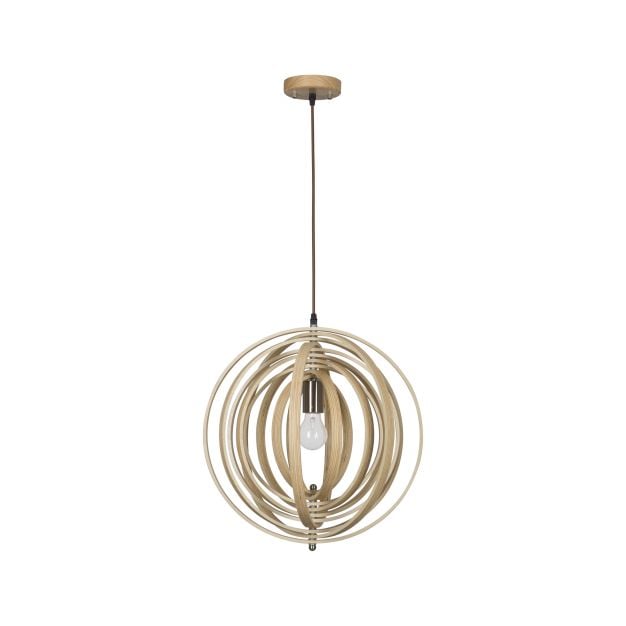 Nova Luce Asco - hanglamp - Ø 43 x 130 cm - lichtbruin