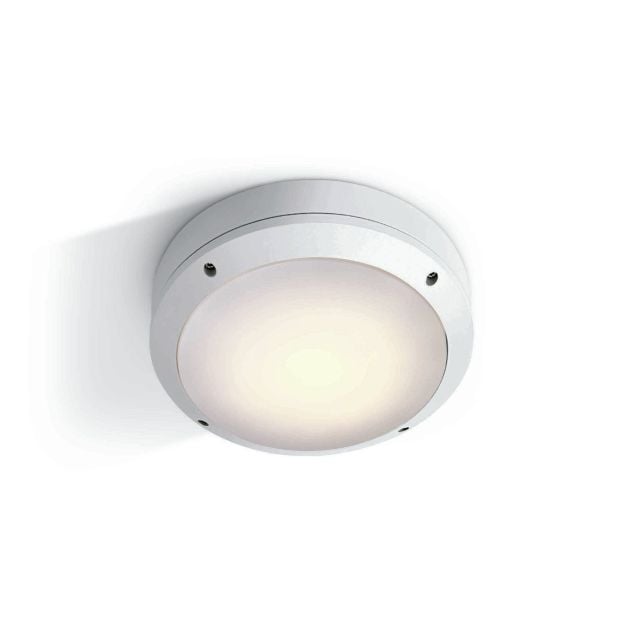 ONE Light Round E27 Outdoor - buiten plafond/wandverlichting - Ø 26,5 x 8,8 cm - IP54 - wit