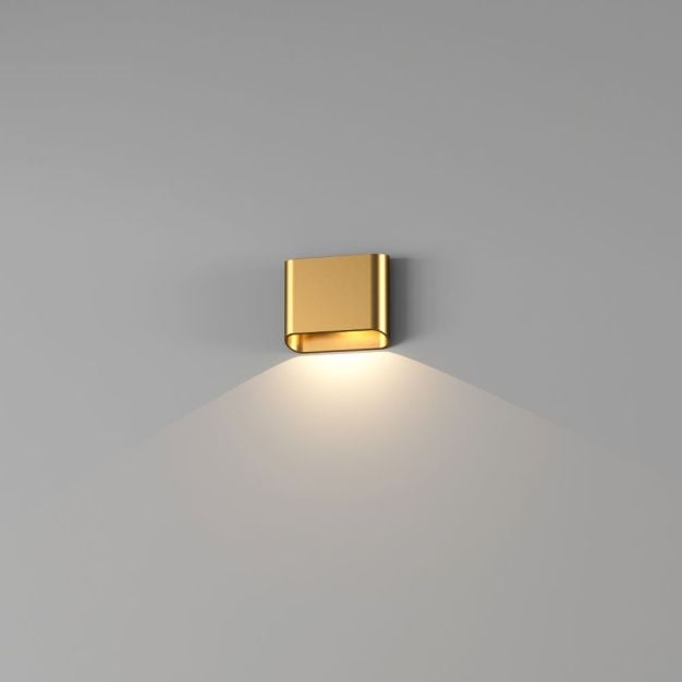 Artdelight Diaz 1L - wandverlichting - 14,5 x 12 x 3,8 cm - 6W LED incl. - IP54 - warm goud