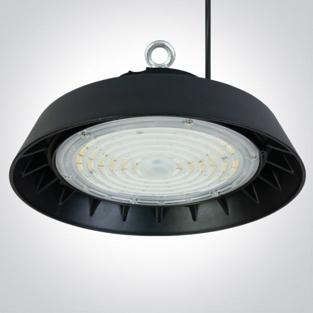 ONE Light Industrial UFO Range Power - hanglamp -  Ø 26 x 16,2 cm - 3 stappen dimbaar - 100W LED incl. - IP65 - zwart