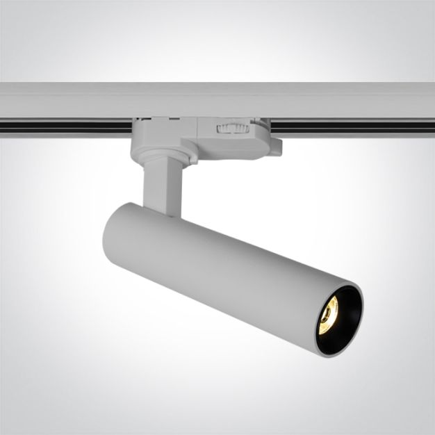 ONE Light COB Compact Cylinder Range - rail spot - 13,3 x 3,3 cm - 9W dimbare LED incl. - wit