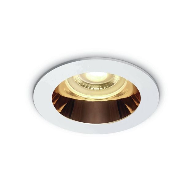 ONE Light Chill Out Range - inbouwspot - Ø 79 mm, Ø 70 mm inbouwmaat - wit en koper