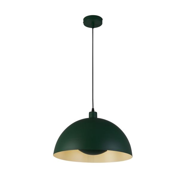 Searchlight Mars - hanglamp - Ø 40 x 150 cm - mat groen en goud