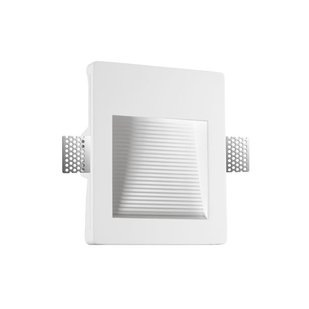 Nova Luce Cirocco - inbouw wandverlichting - 17 x 14,2 cm - 1W LED incl. - wit gips