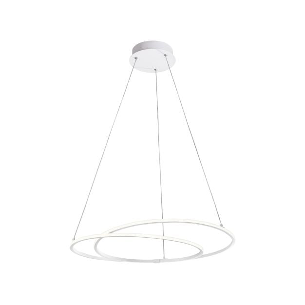 Nova Luce Viareggio - hanglamp - Ø 56 x 120 cm - 29W LED incl. - wit