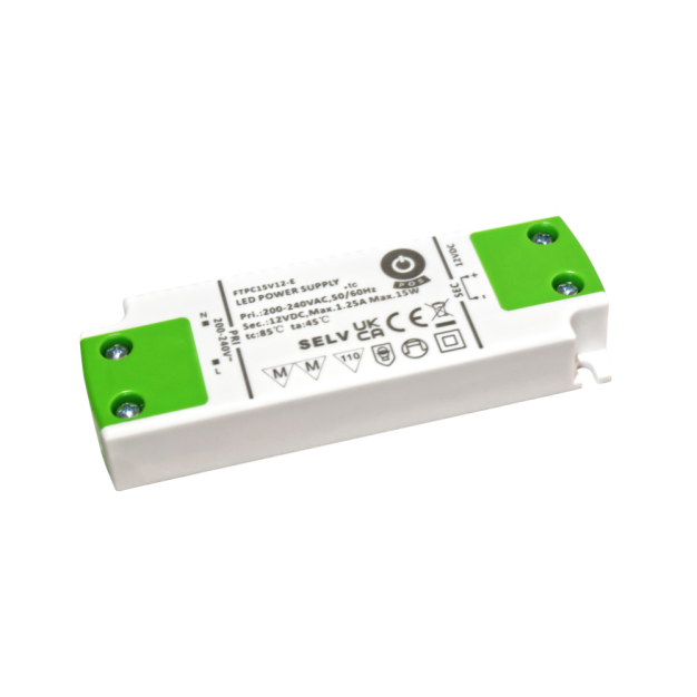 FTPC LED driver - 12Vdc/230V - 10,3 x 3,55 x 1,6 cm - 15W