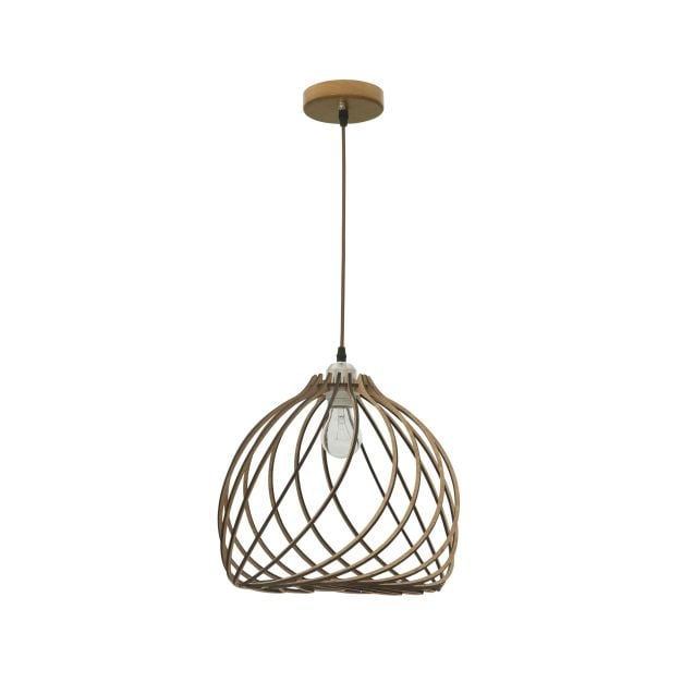 Nova Luce Adana - hanglamp - Ø 35 x 130 cm - bruin