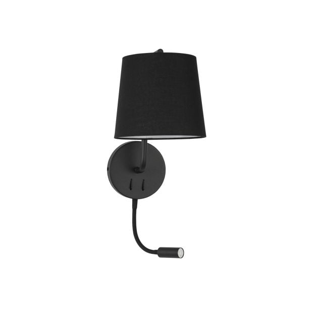 Nova Luce Sage - wandverlichting met schakelaar - 20 x 29 x 59 cm - 3W LED incl. - zwart