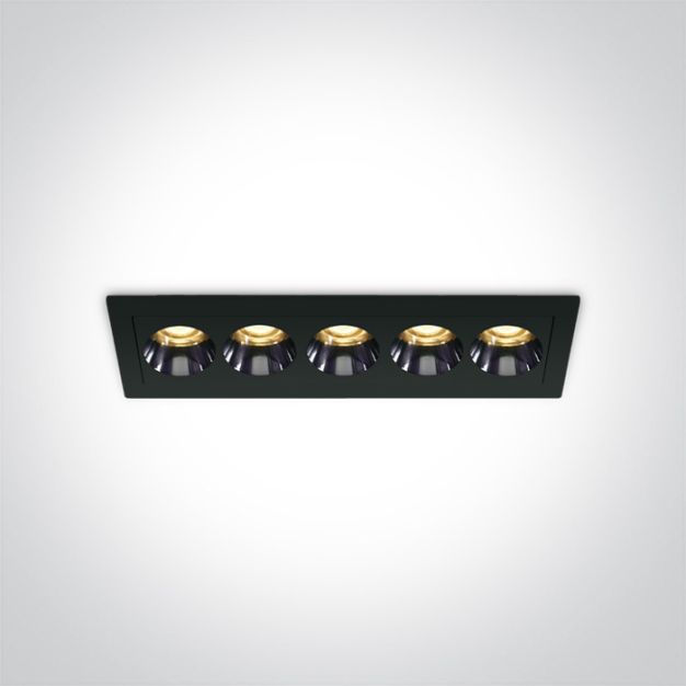 ONE Light Mirror Dark Light Range - inbouwspot - 147 x 45 mm, 140 x 36 mm inbouwmaat - 12W LED incl. - zwart