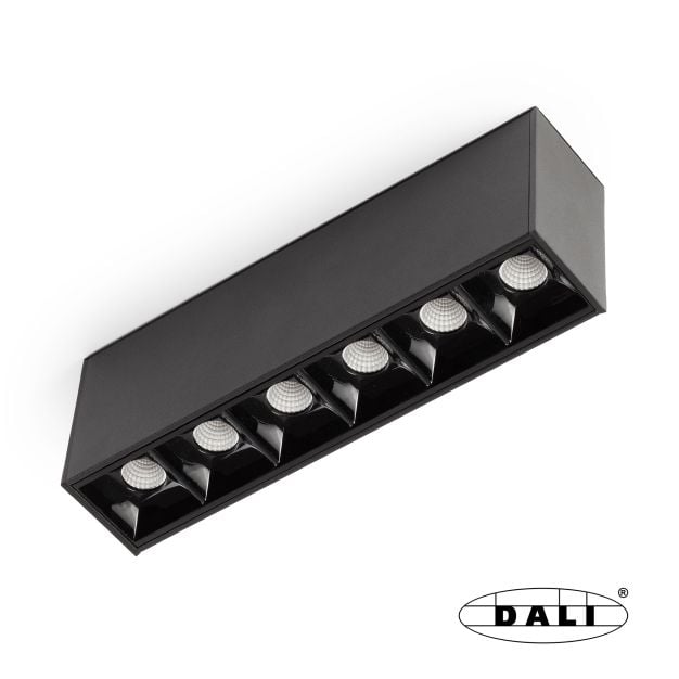 Faro Neso Point-6 - armatuur voor magnetische rail - 16,4 x 3,4 x 5,6 cm - 8W DALI LED warm wit (2700K) incl. - 12° lichtbundel - zwart