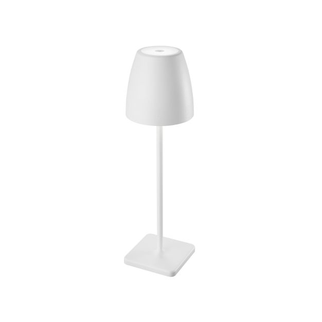 Nova Luce Colt - buiten tafellamp op batterijen - Ø 11 x 38 cm - 1W dimbare LED incl. - IP44 - zandwit