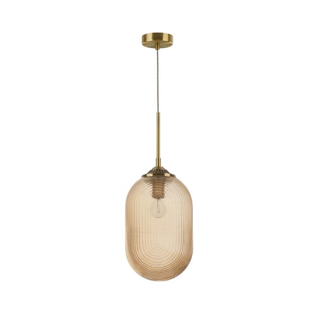 Nova Luce Athena - hanglamp - Ø 22,5 x 120 cm - champagne en messing