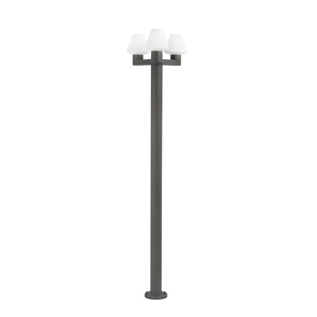 Faro Mistu – lantaarnpaal 3L - 56 x 18,4 x 215 cm - IP44 - donkergrijs