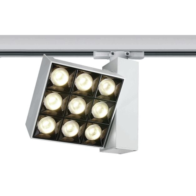 ONE Light Mirror Square - rail spot - 3-fase railsysteem - 11,9 x 11,9 x 14,8 cm - 30W LED incl. - wit