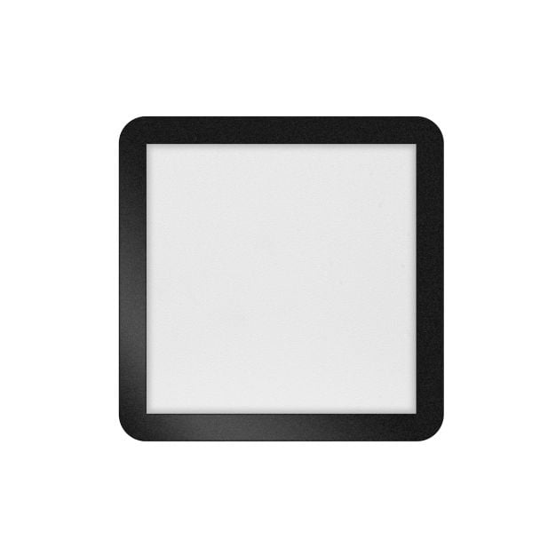 ETH Anne Square - plafondverlichting - 30 x 30 x 2,7 cm - 3 stappen dimbaar - 18W LED incl. - IP44 - zwart