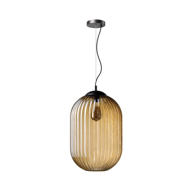 ETH Glamm - hanglamp - Ø 30 x 165 cm - zwart en amber