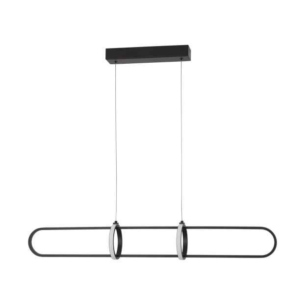 Nova Luce Arte - hanglamp - 90 x 13 x 120 cm - 31,2W dimbare LED incl. - mat zwart