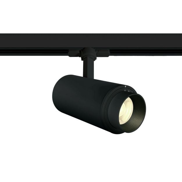 ONE Light Zoomable - rail spot - 3-fase railsysteem - Ø 9 x 20 cm - 30W LED incl. - zwart - warm witte lichtkleur