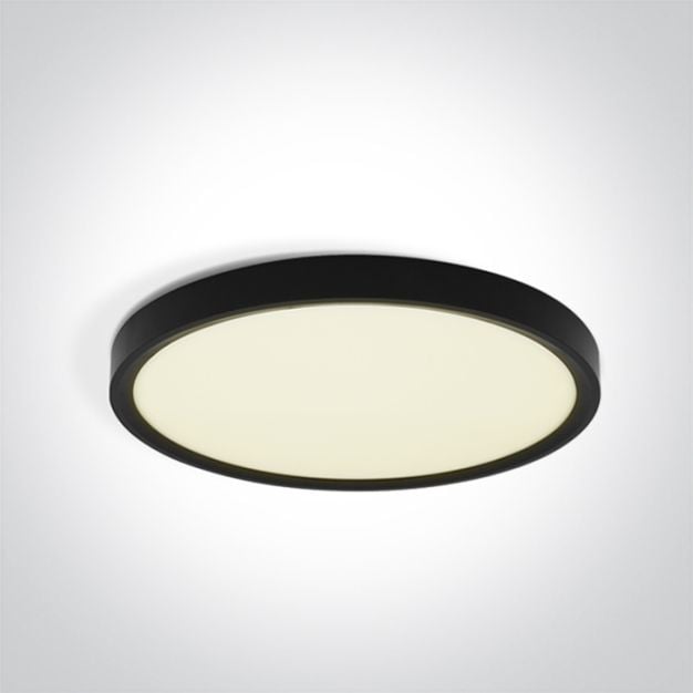 ONE Light Plafo - plafondverlichting - Ø 30 x 2,5 cm - 24W LED incl. - zwart