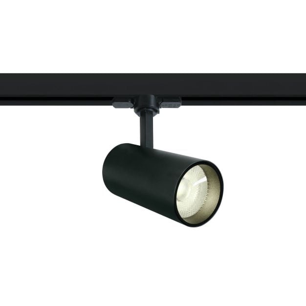 ONE Light COB Cylinder - rail spot met COB LED - 3-fase railsysteem - Ø 7,5 x 18 cm - 20W LED incl. - zwart - warm witte lichtkleur