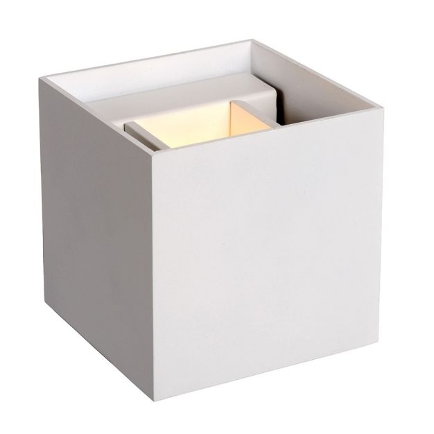 Lucide Xio Kubus - wandverlichting met 2 regelbare lichtbundels - 9,7 x 9,7 x 9,7 cm - 4W dimbare LED incl. - wit