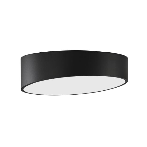 Nova Luce Maggio - plafondverlichting - Ø 40 x 12 cm - 30W LED incl. - zand zwart en mat wit