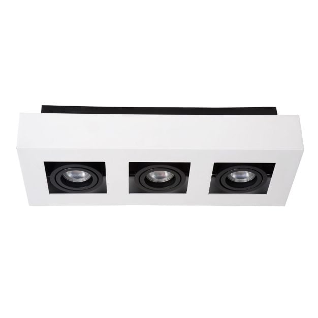 Lucide Xirax - opbouwspot - 36 x 14 x 8,8 cm - 3 x 5W dimbare LED incl. - dim to warm - wit