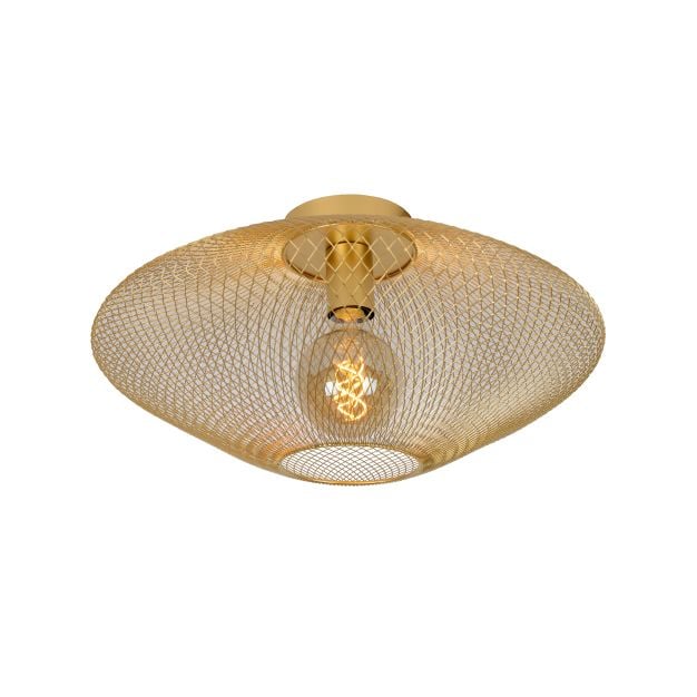 Lucide Mesh - plafondverlichting - Ø 45 x 24 cm - mat goud en messing