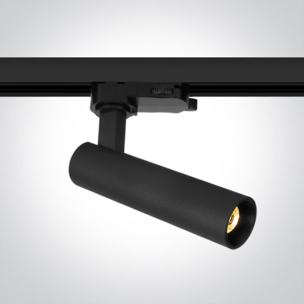 ONE Light COB Compact Cylinder Range - rail spot - 13,3 x 3,3 cm - 9W dimbare LED incl. - zwart