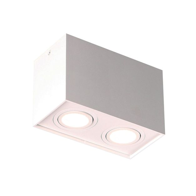 Maxlight Basic Square - opbouwspot 2L - 19 x 12 cm - wit