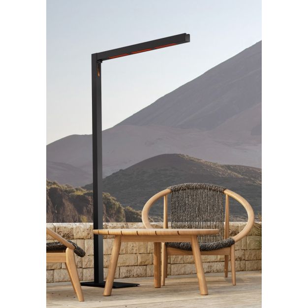 Heatsail Twig - staanlamp met verwarmingsfunctie - 107 x 30 x 197 cm - IP43 - zwart