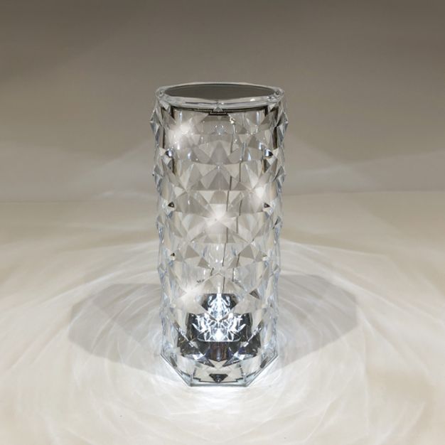 ONE Light Crystal Effect - oplaadbare tafellamp - Ø 9 x 21,2 cm - 3 stappen dimbaar - 1,2W LED incl. - IP54 - transparant