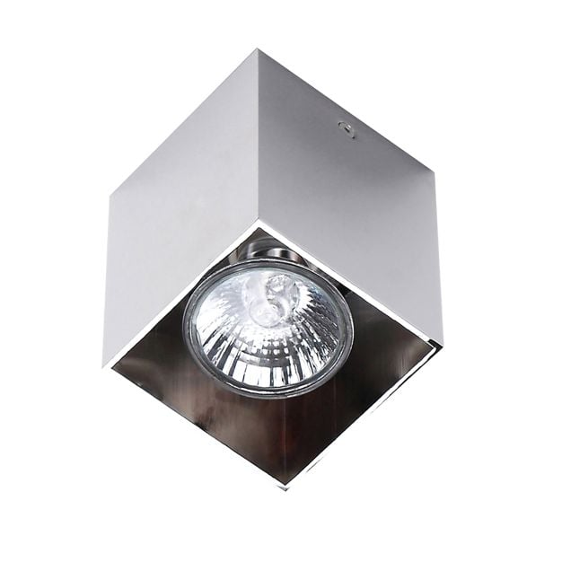 Maxlight Pet Square - plafondverlichting - 7 x 7 x 9 cm - chroom