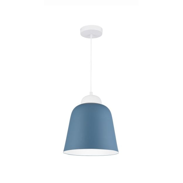 Nova Luce Victoria - hanglamp - Ø 29 x 120 cm - blauw en wit