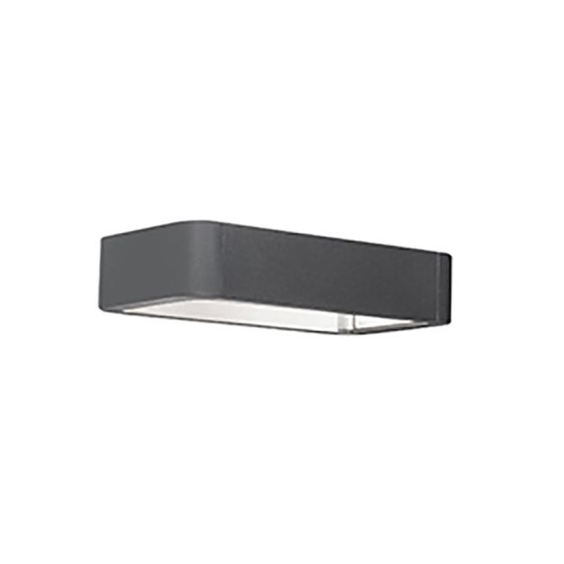 Nova Luce Ned - buiten wandverlichting - 28 x 19 x 6 cm - 2 x 6W LED incl. - IP54 - donkergrijs