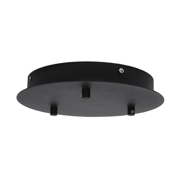 VK Lighting Rados - bevestigingsplaat voor 3 lichtpunten met driver - Ø 25,5 x 3,6 cm -  28 tot 36Vdc/230V - 20-25W LED incl. - 700Ma - zwart