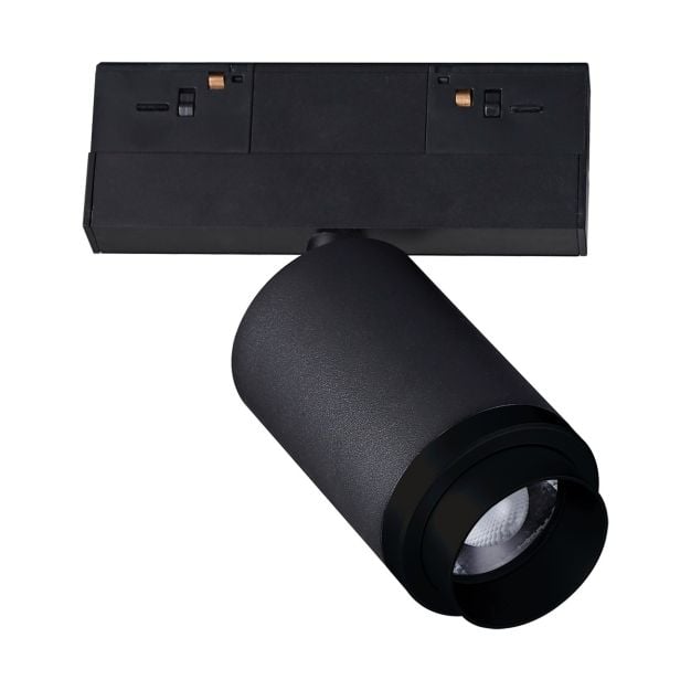 VK Lighting - magnetisch railsysteem - railspot met zoom - 13,9 x 6,1 x 15,3 cm - 12W LED incl. - 1-10V dimbaar - zwart