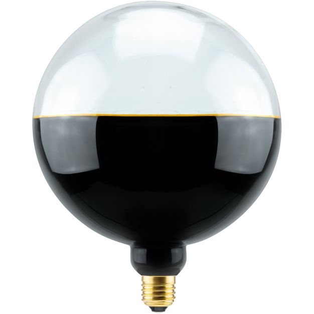 Segula LED lamp - 2Tone Globe - Ø 18,8 x 24,5 cm - E27 - 6W dimbaar - 1900K - zwart en transparant