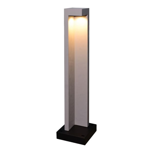 VK Lighting Trigono - tuinpaal -  18 x 18 x 70 cm - 6,5W LED incl. - IP65 - grijs