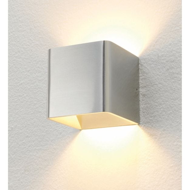 Artdelight Fulda - wandverlichting - 10 x 10 x 10 cm - 6W dimbare LED incl. - aluminium geborsteld