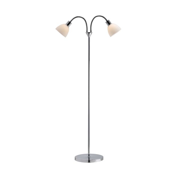 Nordlux Ray 12 - staanlamp - 155 cm -  chroom en opaal wit