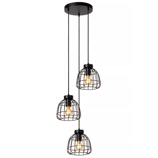 Lucide Filox - hanglamp - Ø 44,5 x 198 cm - zwart