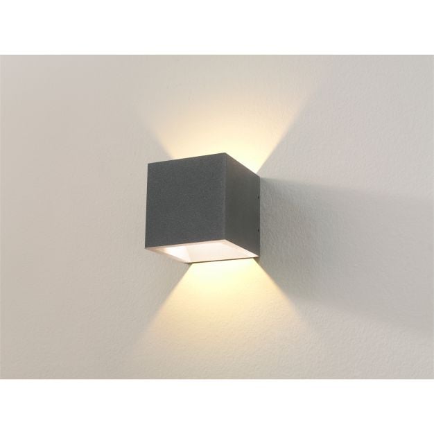 Artdelight Cube - buiten wandverlichting - 10 x 10 x 10 cm - 6W dimbare LED incl. - IP54 - grafiet