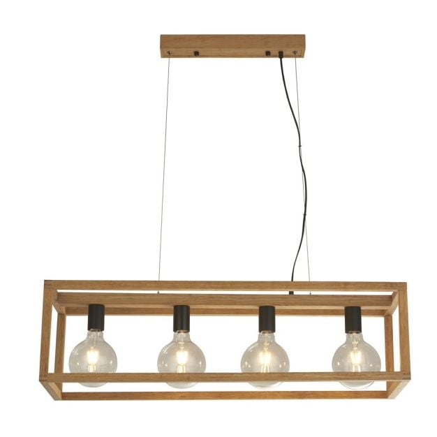 Searchlight Square - hanglamp - 90 x 120 cm - zwart en bruin