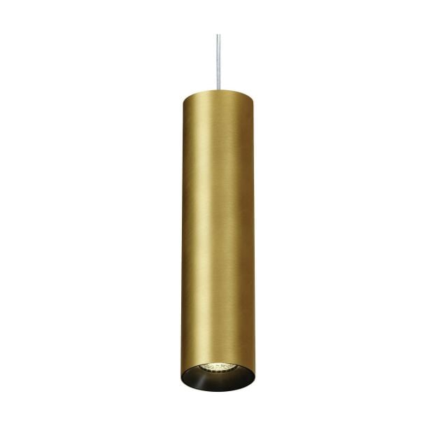 ONE Light Cylinder - hanglamp - Ø 7,5 x 240 cm - geborsteld messing