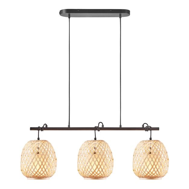 Nordlux Hisoka - hanglamp - 92 x 22 x 105 cm - lichtbruin en zwart