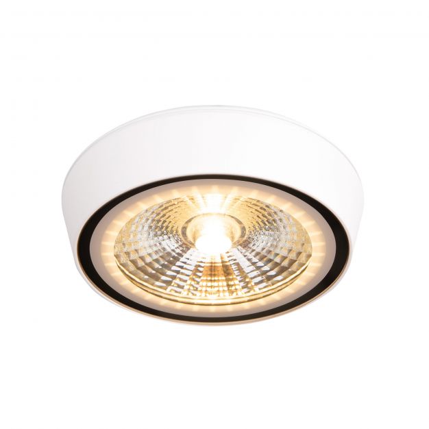 Maxlight Charon - plafondverlichting - Ø 12,8 x 3  cm - 12W LED incl. - IP65 - mat wit