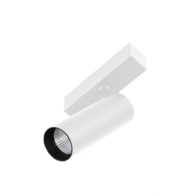 Faro Neso Hole - spot voor magnetische rail - Ø 5 x 11 x 16,3 cm - 10W DALI dimbare LED warm wit (2700K) incl. - 18° lichtbundel - wit